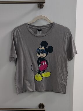 Disney Gray Tee with Classic Mickey Graphic